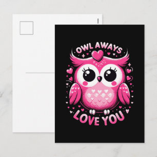 Cartão Postal De Festividades Owl Sempre Te Ama - Dia de os namorados