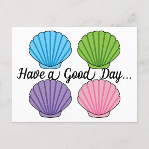 Cartão Postal De Festividades Pacote de Seashell Colorido de Pastel Adicionar