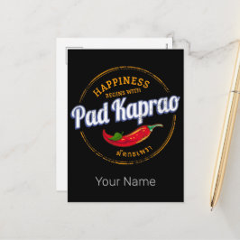 Cartão Postal De Festividades Pad Kaprao Chili Street Comida Vintage Tailândia