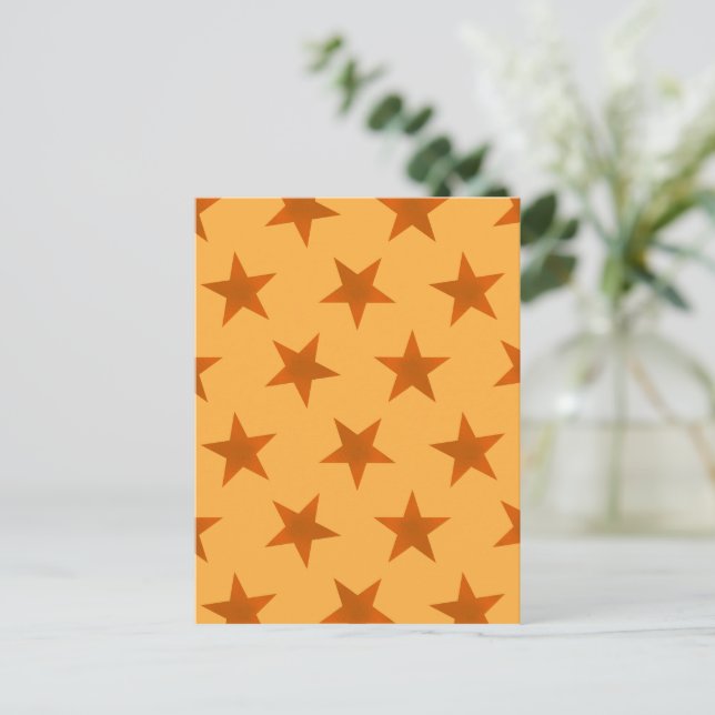 Cartão Postal De Festividades Padrão 2 de estrelas de ouro (Em pé/Frente)