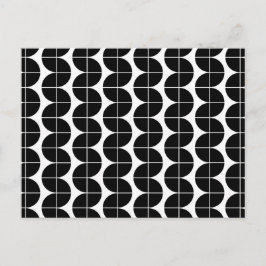 Cartão Postal De Festividades Padrão Abstrato Moderno Preto e Branco de Meados d