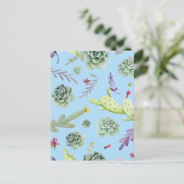 Cartão Postal De Festividades Padrão Cactus 10 (Em pé/Frente)