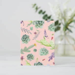 Cartão Postal De Festividades Padrão Cactus 8