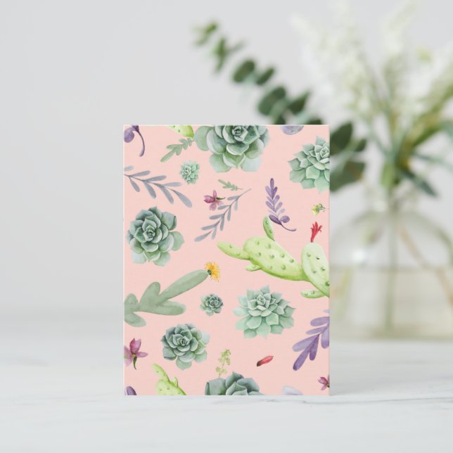 Cartão Postal De Festividades Padrão Cactus 8 (Em pé/Frente)