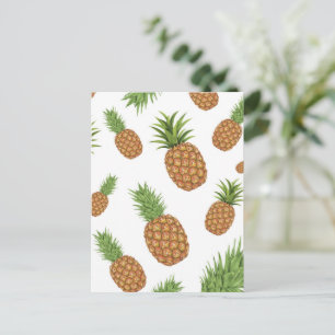 Cartão Postal De Festividades Padrão de abacaxi aquarela 1