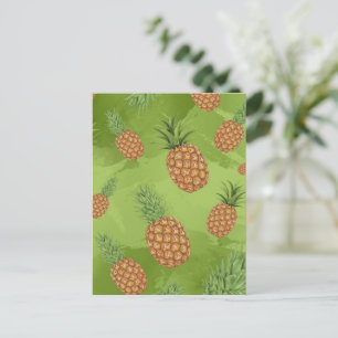 Cartão Postal De Festividades Padrão de abacaxi aquarela 4