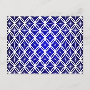 Cartão Postal De Festividades Padrão de abstrato branco de Natal com estrelas az