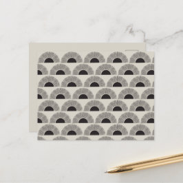 Cartão Postal De Festividades Padrão de Abstrato de Arte Moderno Preto e bege Su