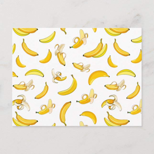 Cartão Postal De Festividades Padrão de Banana 4 (Frente)