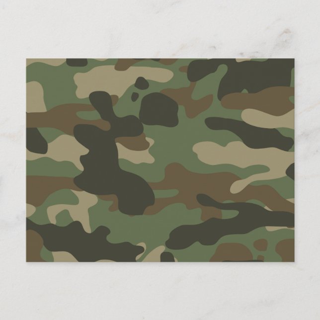 Cartão Postal De Festividades Padrão de Camo Verde Camouflage (Frente)