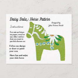 Cartão Postal De Festividades Padrão de Cavalo Dala Daisy para Compartilhar