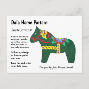 Cartão Postal De Festividades Padrão de Cavalo Dala para Compartilhar
