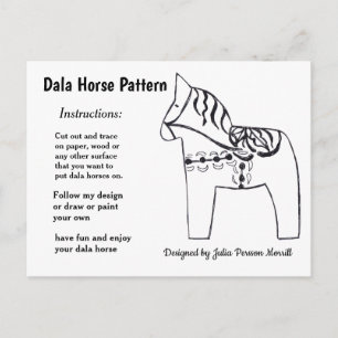 Cartão Postal De Festividades Padrão de Cavalo Dala para Compartilhar