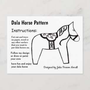 Cartão Postal De Festividades Padrão de Cavalo Dala para Compartilhar