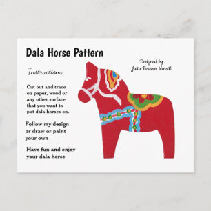 Cartão Postal De Festividades Padrão de Cavalo Dala para Compartilhar