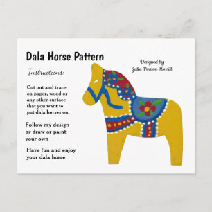 Cartão Postal De Festividades Padrão de Cavalo Dala para Compartilhar