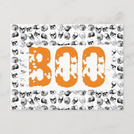 Cartão Postal De Festividades Padrão de Caveira de Bolinho Laranja Halloween Spo