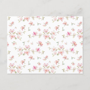 Cartão Postal De Festividades Padrão de Flor de Aquarela Suave