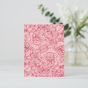 Cartão Postal De Festividades Padrão de Flores 14