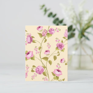 Cartão Postal De Festividades Padrão de Flores 16