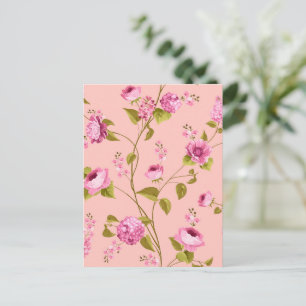 Cartão Postal De Festividades Padrão de Flores 17