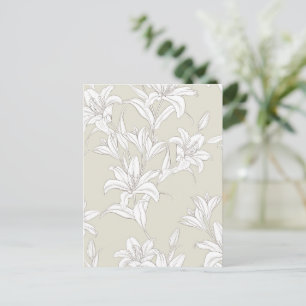 Cartão Postal De Festividades Padrão de Flores 9