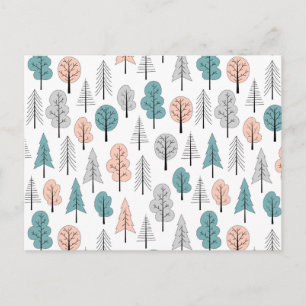 Cartão Postal De Festividades Padrão de Floresta de Porte Bonito