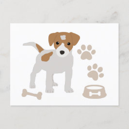 Cartão Postal De Festividades Padrão de impressões de papoilas de cãozinho
