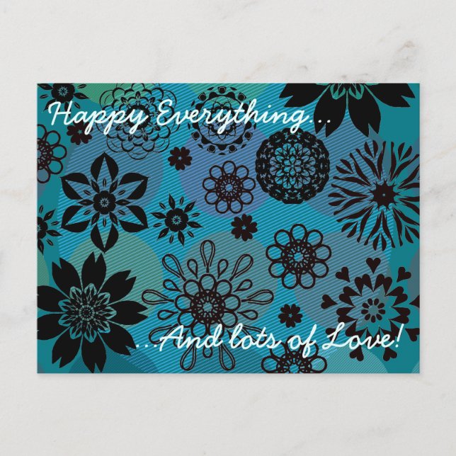 Cartão Postal De Festividades Padrão de Mandala Floral de Cute Boho Elegante Bon (Frente)