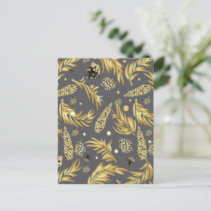 Cartão Postal De Festividades Padrão de Natal, Pinheiro Neve 2