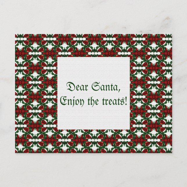 Cartão Postal De Festividades Padrão de Natal Presente (Verso)