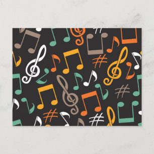 Cartão Postal De Festividades Padrão de nota de música