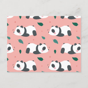 Cartão Postal De Festividades Padrão de panda bonito