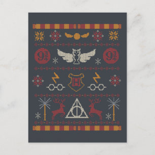 Cartão Postal De Festividades Padrão de ponto cruz temático do HARRY POTTER™