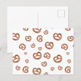Cartão Postal De Festividades Padrão de Pretzel de Mola Salgada