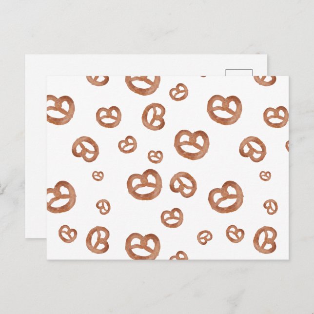 Cartão Postal De Festividades Padrão de Pretzel de Mola Salgada (Frente/Verso)