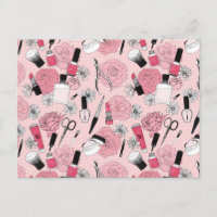 Padrão de Produtos de Beleza Floral Rosa