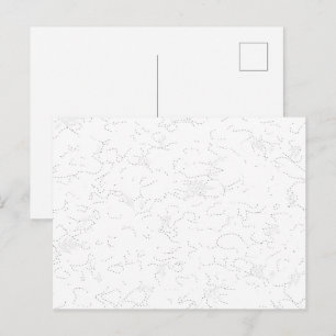 Cartão Postal De Festividades Padrão de Textura Minimalista Branco Elegante