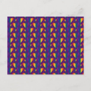 Cartão Postal De Festividades Padrão do Rainbow Heart