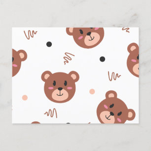 Cartão Postal De Festividades Padrão do urso