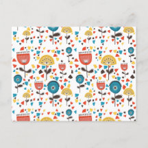 Padrão Floral Colorido do meio século