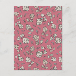 Cartão Postal De Festividades Padrão Floral Elegante