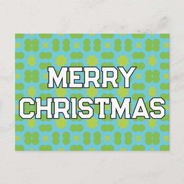 Cartão Postal De Festividades Padrão geométrico de Natal - Personalizado (Frente)