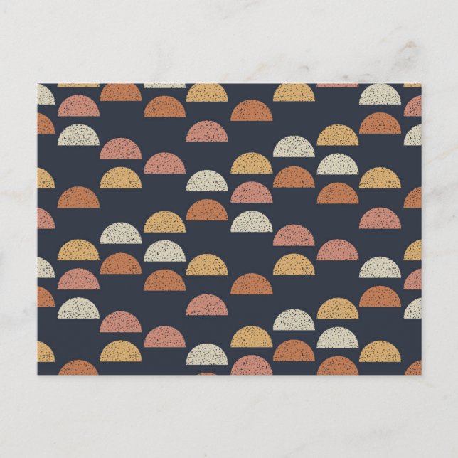 Cartão Postal De Festividades Padrão Geométrico de Semi Círculos (Frente)