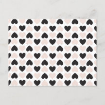 Padrão Moderno de Corações de Amor Preto Rosa