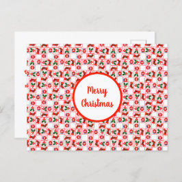 Cartão Postal De Festividades Padrão natalício festivo