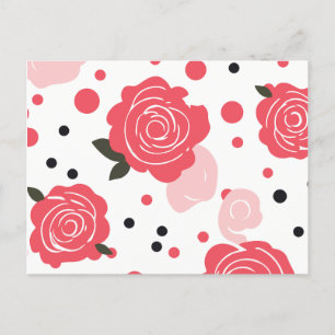 Cartão Postal De Festividades Padrão rosa rosa rosa