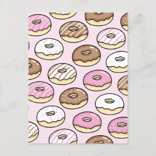 Cartão Postal De Festividades padrão uniforme de rosquinha