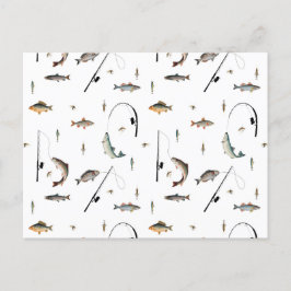 Cartão Postal De Festividades Padrões do Tema Peixe de Arco e Enguia