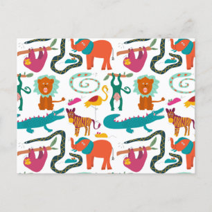 Cartão Postal De Festividades Padrões para crianças de Abstratos corados